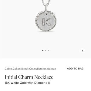 David Yurman Initial Charm K